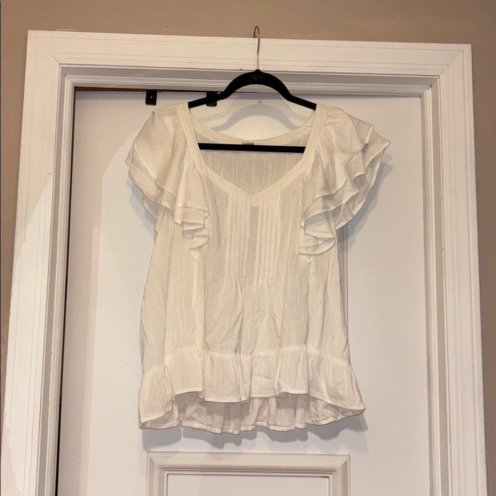 GAP Pin-tucked Ruffled Blouse - Medium